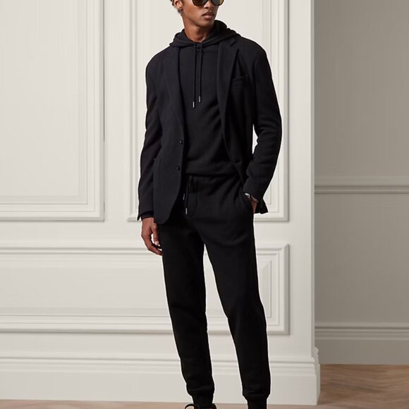 Ralph Lauren Purple Label Black Men’s Cashmere Silk Black Hoodie NWT ITALY $1295 - Picture 3 of 12